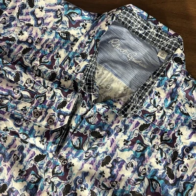 Robert Graham Galata Paisley Purple Floral Sport Shirt Button Up Mens XL EUC - Image 1 of 4