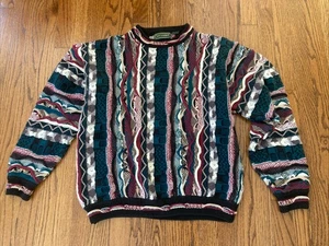 90s Croft & Barrow 3D Textured Sweater Size Medium Coogi Cosby Knit Colorful Vintage - Bild 1 von 10
