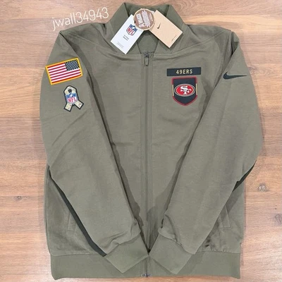Nike San Francisco 49ers 2025 Salute to Service Bomber Jacket Mens Kyle Shanahan - Image 1 of 4