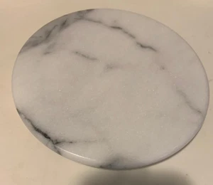 White Marble Stoneware Trivet 7 Inch Diameter - Picture 1 of 2