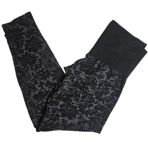 Soma Leggings Damen groß schwarz Blumen Jacquard hoher Bund Pull-On USA montiert - Bild 1 von 6