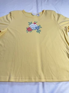Alfred Dunner ✨Short Sleeve Pullover Floral Beaded Shirt Size XL F.SHIP - Picture 1 of 11