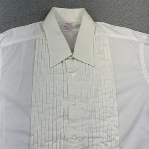 Camicia smoking vintage Brooks Brothers uomo 17-4 cotone bianco made in USA formale nuova con etichette - Foto 1 di 17