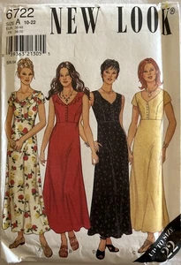 DAMEN UNGESCHNITTEN NEW LOOK 6722 SCHNITTMUSTER KLEID SOMMER AUSGESTELLT FREIZEIT GRÖSSE 10-22 - Bild 1 von 2