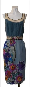 Floreat Anthropologie Kleid Damen Größe 12 Bestickt Bunt Blumenmuster Seide... - Bild 1 von 7