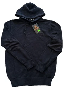 Men’s RR RESERVE CODE 100% Cotton Black Sweater Hoodie Large w Elbow Patches New - Picture 1 of 11