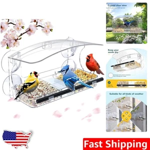 Elevate Birdwatching with Our Acrylic Window Bird Feeder - Weatherproof Design! - Picture 1 of 9