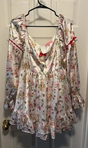 Dolls Kill X Strawberry Shortcake Graphic Print Satin Babydoll Dress Size Medium - Picture 1 of 7