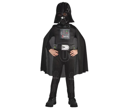 Disney Star Wars Darth Vader Child Costume Jumpsuit Cape Mask MEDIUM 8-10 NEW!! - Image 1 of 4
