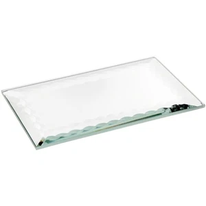 Plymor 3" x 5" Rectangle, 5mm Thick Beveled Scalloped Glass Mirror - Picture 1 of 1