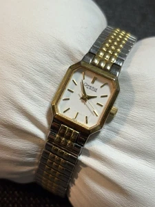 Caravelle Bulova Women’s Octagon Watch Silver/Gold Tone WristWatch New Bat - Picture 1 of 18