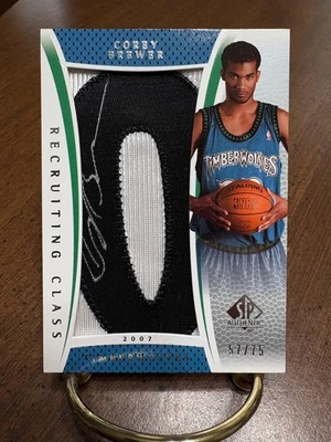 2007-08 SP Authentic COREY BREWER "Recruiting Class" Letter O Autograph Auto /75 - Image 1 of 2