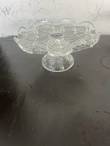 EAPG Antique McKee & Bros "LONE STAR" Clear Glass Cake Stand SQUAT PINEAPPLE - Picture 1 of 5