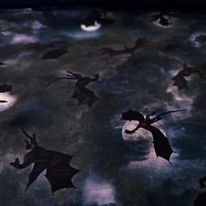 Dragons in Night Cotton Fabric Timeless Treasures By the Yard - Picture 1 of 2