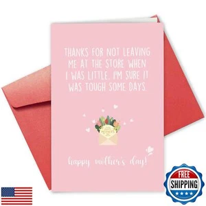 Sarcastic Mother's Day Card for Mom, Funny Mothers Day Card from Daughter Son - Picture 1 of 5