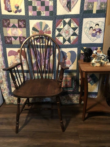 Antique Windsor Early 1900s Chair Bow-Brace Back  #2 Of 6 Build A Set Cover