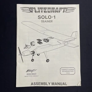 Vtg FliteCraft Solo 1 Trainer Manual Assembly RC Airplane Plans And Manual Guide - Picture 1 of 8