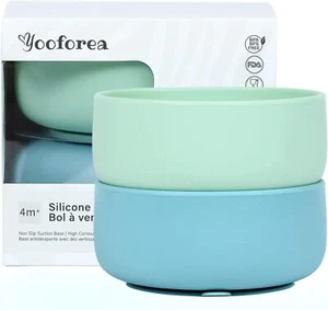 2Pcs Babies Silicone Suction Food Bowl Soft Babies Kids Toddlers BPA Free Bowls - Picture 1 of 5
