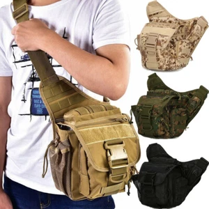 Hombres Militar Táctico Bolso de Hombro Molle Senderismo Cabestrillo Paquete Bandolera Bolsa - Imagen 1 de 16