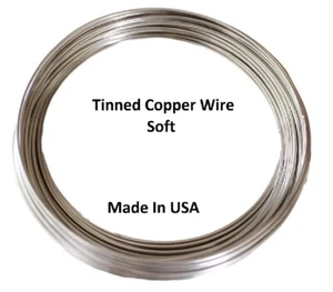 14 Ga Tinned Copper Round Buss Bar Wire / Choose Length - Picture 1 of 11