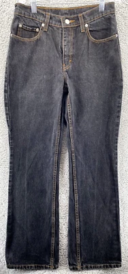 VINTAGE Jordache Jeans Womens 7/8 Black Mom 28x31 Workwear Mid-Rise Y2K 2000s - Image 1 of 4