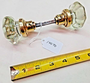 Octagon (8) Sided VTG. Clear Glass Door Knob Set (Great for Restoration Project) - Picture 1 of 4