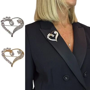 Broche Corazón Amor Diamante Cristal Brillante Joyería para Mujer Accesorio de Moda - Imagen 1 de 13