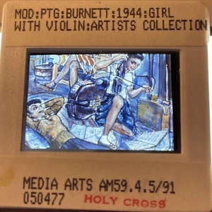 Calvin Burnett “Girl With Violin” African-American Art 35mm Slide - Picture 1 of 3