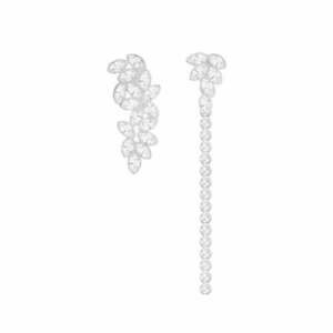 Swarovski Garden Pierced Earrings With Jacket, White, Rhodium Plating  5266399