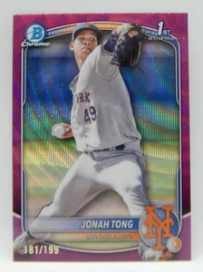 2025 Bowman Baseball 1st Bowman Fuchsia Wave Refractor /199 Mets - JONAH TONG - Bild 1 von 2