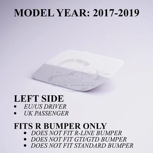 Cubierta de arandela de faros laterales izquierdos para VW Golf MK7.5 R 2017-2019 blanco puro LC9A - Imagen 1 de 7