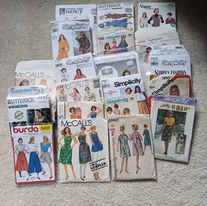 Butterick Simplicity Mccalls Vogue Etc  Clothes Patterns  Lot 20 Vintage 60's-90 - Picture 1 of 14