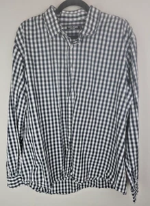 Paul Jones Mens 2XL Casual Long Sleeve Cotton Blue and White Check Plaid Shirt - Picture 1 of 5