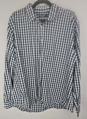 Camisa a Cuadros Paul Jones Para Hombres 2XL Informal Manga Larga Algodón Azul y Blanco Foto 1 de 4