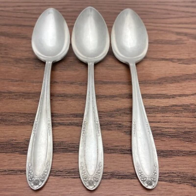 3 cucharas de sopa ovaladas Oneida Community 1916 MODJESKA plateadas Foto 1 de 4