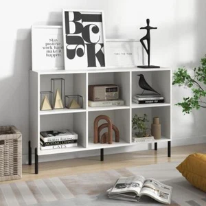 Costway Accent Bookcase 31.5"H x 47"W x 14"D Wood Open Storage White Finish - Picture 1 of 8