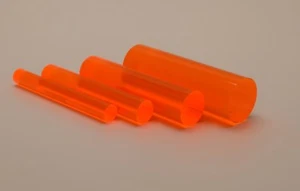 Fluoreszierend Orange perspex Stange 9.5mm,12.7mm,19mm & 25.4mm Durchmesser - Bild 1 von 4