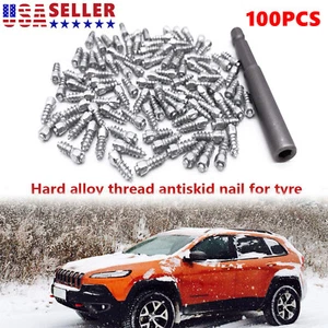 100Pcs 4*12mm Metal Tire Stud Snow Spikes Anti-Slip Wheel Screw Motorcycle K5W9 - Picture 1 of 12