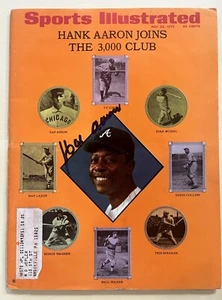 HANK AARON Braves handsigniert signed 1970 SI Sports Illustrated 3000 Hit Club - Bild 1 von 4