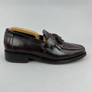 Zapatos de vestir mocasines Samuel Windsor de cuero sangre de buey con flecos borla EU41.5 UK7.5 - Imagen 1 de 15