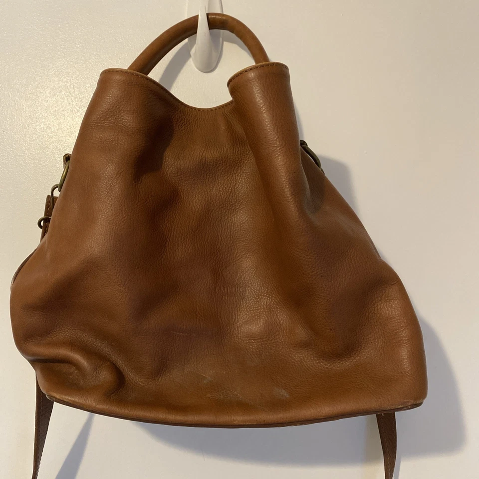 Bolso de Hombro I Medici Firenze Italiano Cuero Coñac Convertible Hobo Cartera Foto 1 de 4