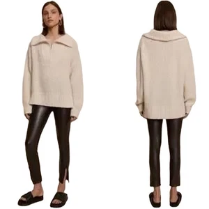A.L.C. $250 Emile Vegan Leather High Rise Zipper Ankle Brown Leggings Size 0 - Picture 1 of 11