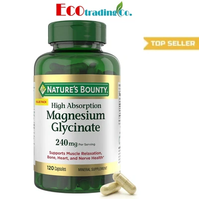 Nature's Bounty High Absorption Magnesium Glycinate 240 mg, 120 Capsules - Image 1 of 4