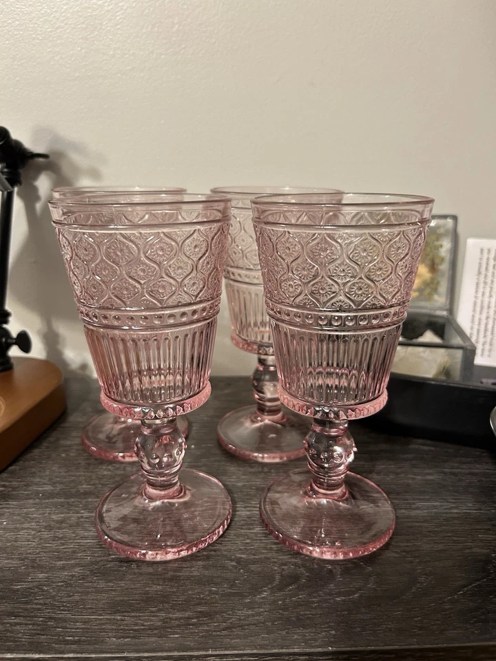 Godinger Claro粉色无铅水晶高脚杯-4件套 — 第 1/4 张图片