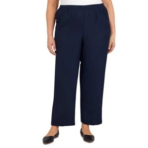 Alfred Dunner Women's Plus Classics Short Length Wide Leg Pant Navy Size 22W NWT - Picture 1 of 6