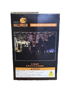 Halloween Witch Yard Decoration Light up Witch Stakes 5.2" ft. Set Of 3 - Picture 1 of 2