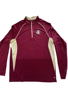 Colosseum Med Florida State Seminoles 1/4 Zip Long Sleeve Shirt 100% Polyester - Picture 1 of 9