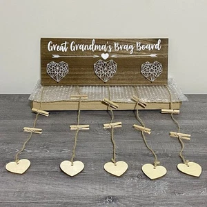 Great Grandma’s Brag Photo Board For Pictures Hanging Display Frame Mothers Gift - Picture 1 of 17