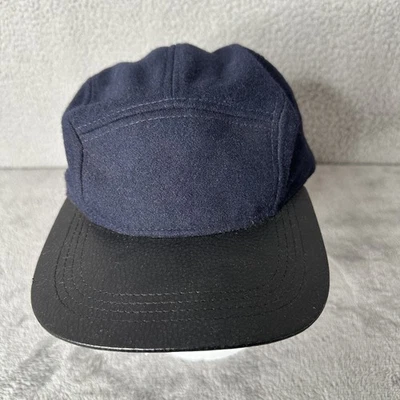 Gorra de béisbol City Hunter 5 paneles patinador imitación cuero billete plano gorra de club azul Foto 1 de 4