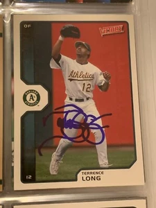 TERRENCE LONG AUTOGRAPHED SIGNED 2002 UPPER DECK VICTORY CARD ATHLETICS COA - Picture 1 of 1